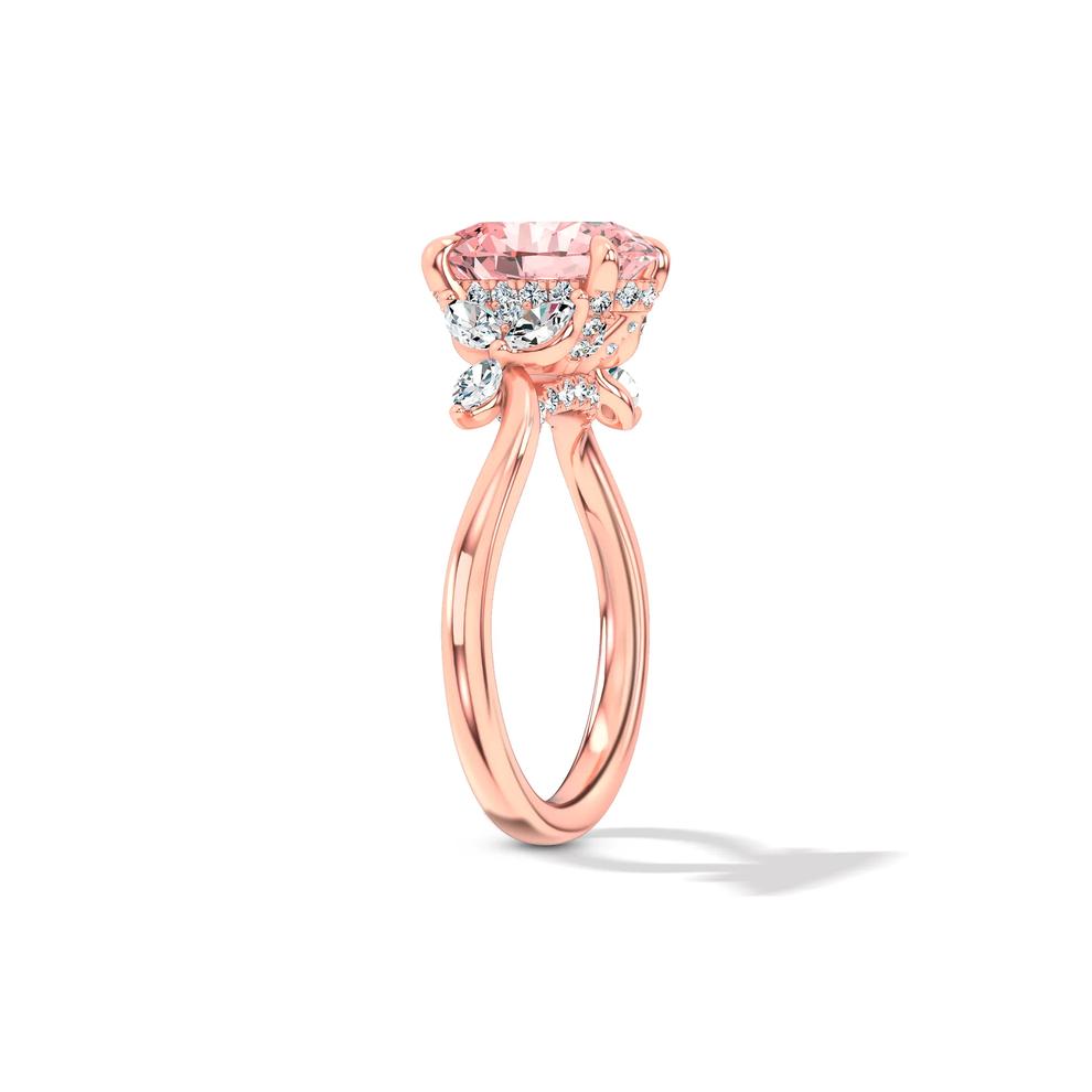 Lab Grown Diamond Pink Oval Engagement Ring in 14K Rose Gold (2 1/2 ct. tw.) – Image 3 of 4