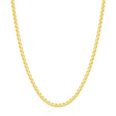 Men's Box Chain Necklace in Vermeil, 3.0MM, 20"