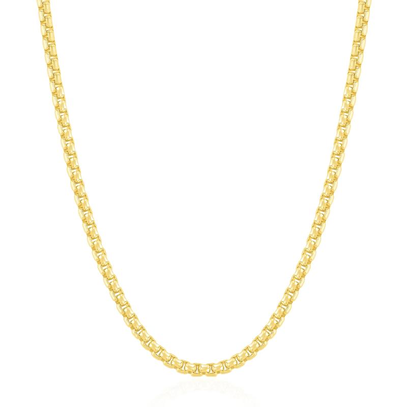 Men&#39;s Box Chain Necklace in Vermeil, 3.0MM, 20&quot; – Image 1 of 3