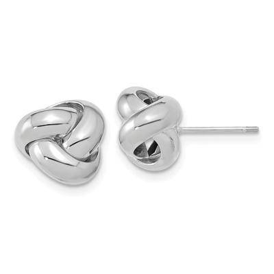 Love Knot Stud Earrings in 14K White Gold