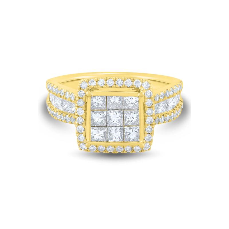 Composite Diamond Engagement Ring in 10K Yellow Gold &#40;2 ct. tw.&#41; – Image 1 of 3