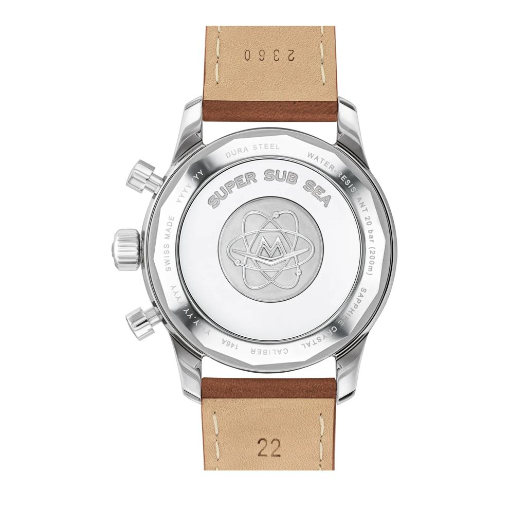 Men's Alta Super Sub Sea Chronograph Watch in Brown Leather – Image 3 of 3