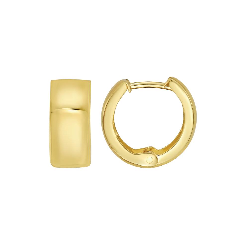 Huggie Hoop Earrings in 10K Yellow Gold, 4MM – Image 2 of 3