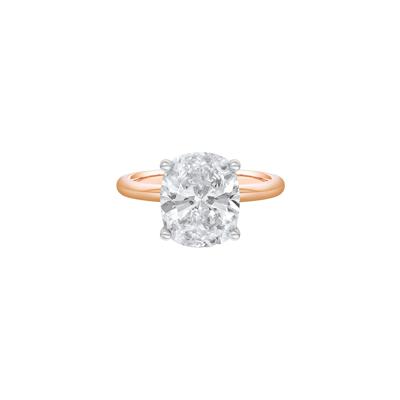 Lab Grown Diamond Elongated Cushion-Cut Engagement Ring in 14K Rose and White Gold (5 ct. tw.)