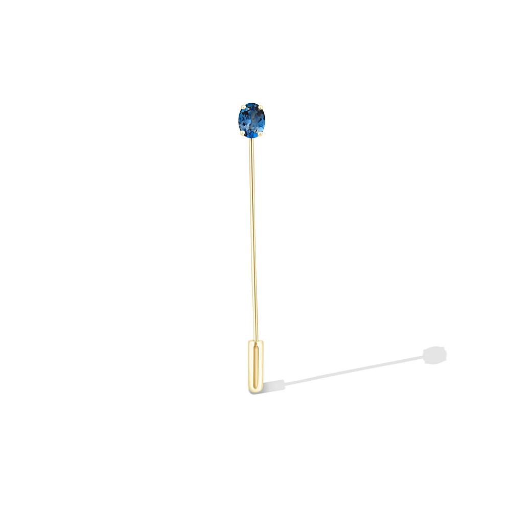 Men's Blue Topaz Lapel Pin in 14K Gold Vermeil – Image 1 of 3
