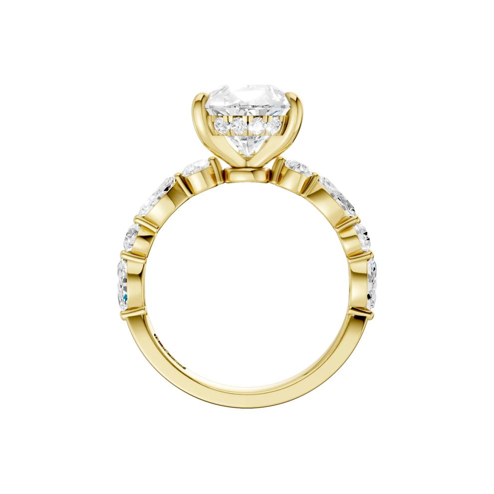 Alma Lab Grown Diamond Engagement Ring in 18K Yellow Gold (3 3/4 ct. tw.) – Image 4 of 5