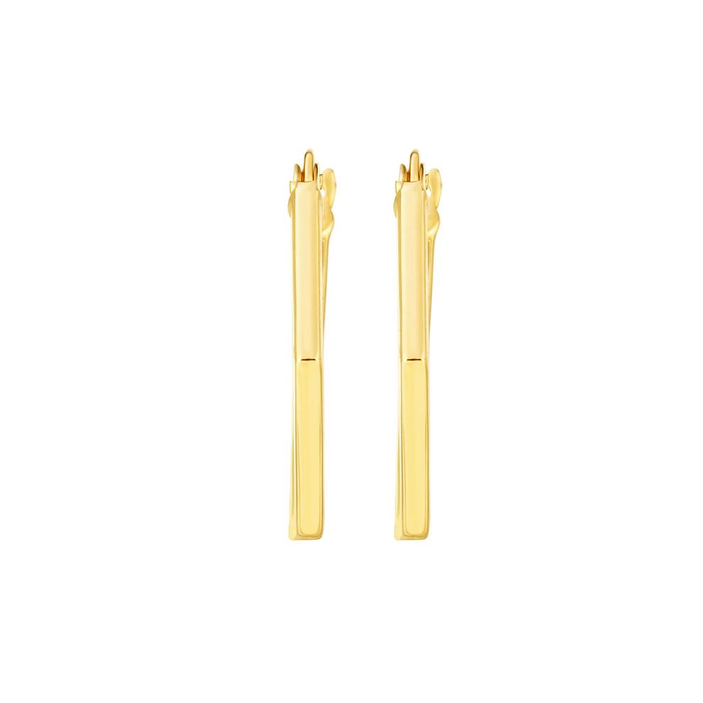 Hexagon Hoop Earrings in 14K Yellow Gold, 20MM – Image 2 of 3