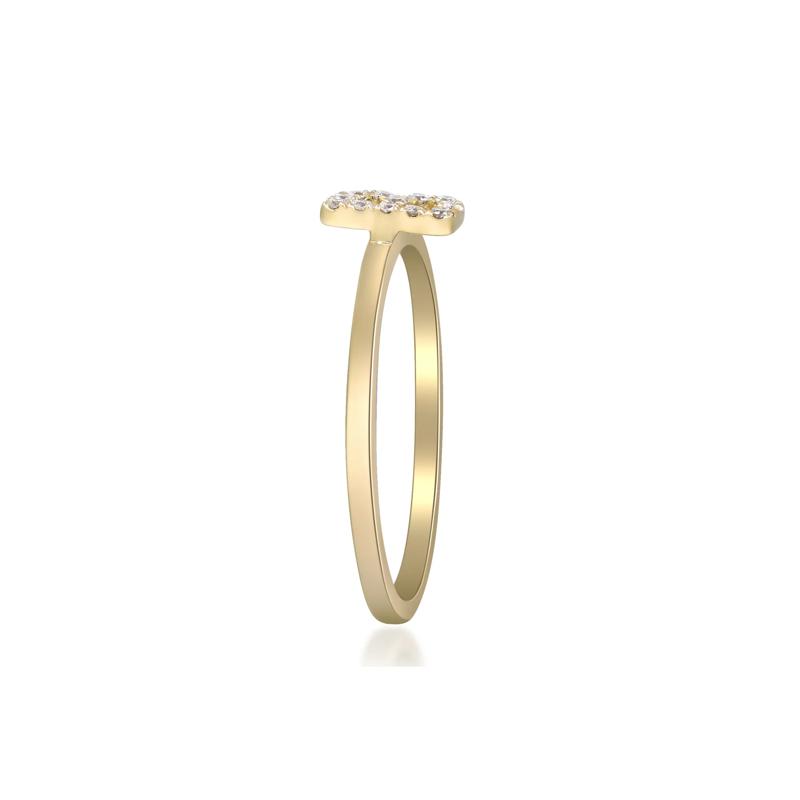 Diamond Accent &quot;B&quot; Initial Ring in 10K Yellow Gold – Image 3 of 5