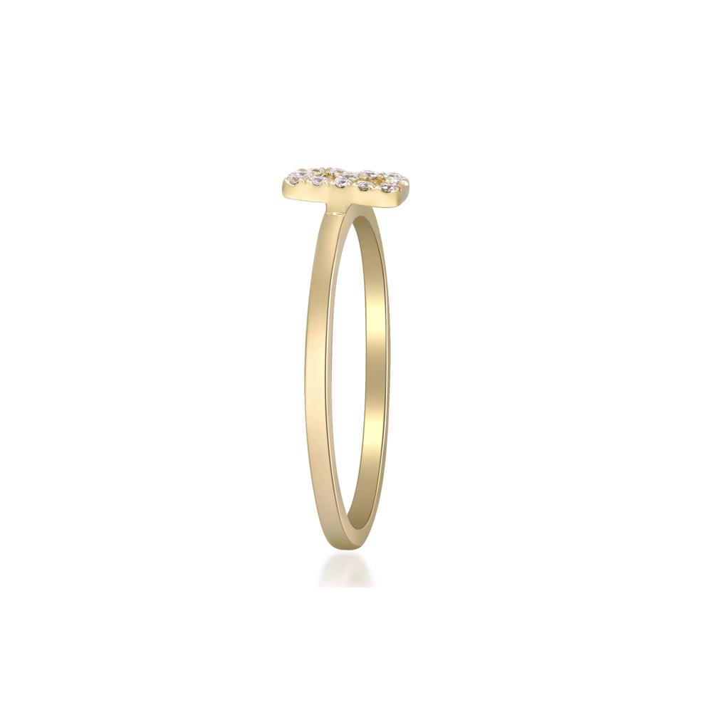 Diamond Accent "B" Initial Ring in 10K Yellow Gold – Image 3 of 5