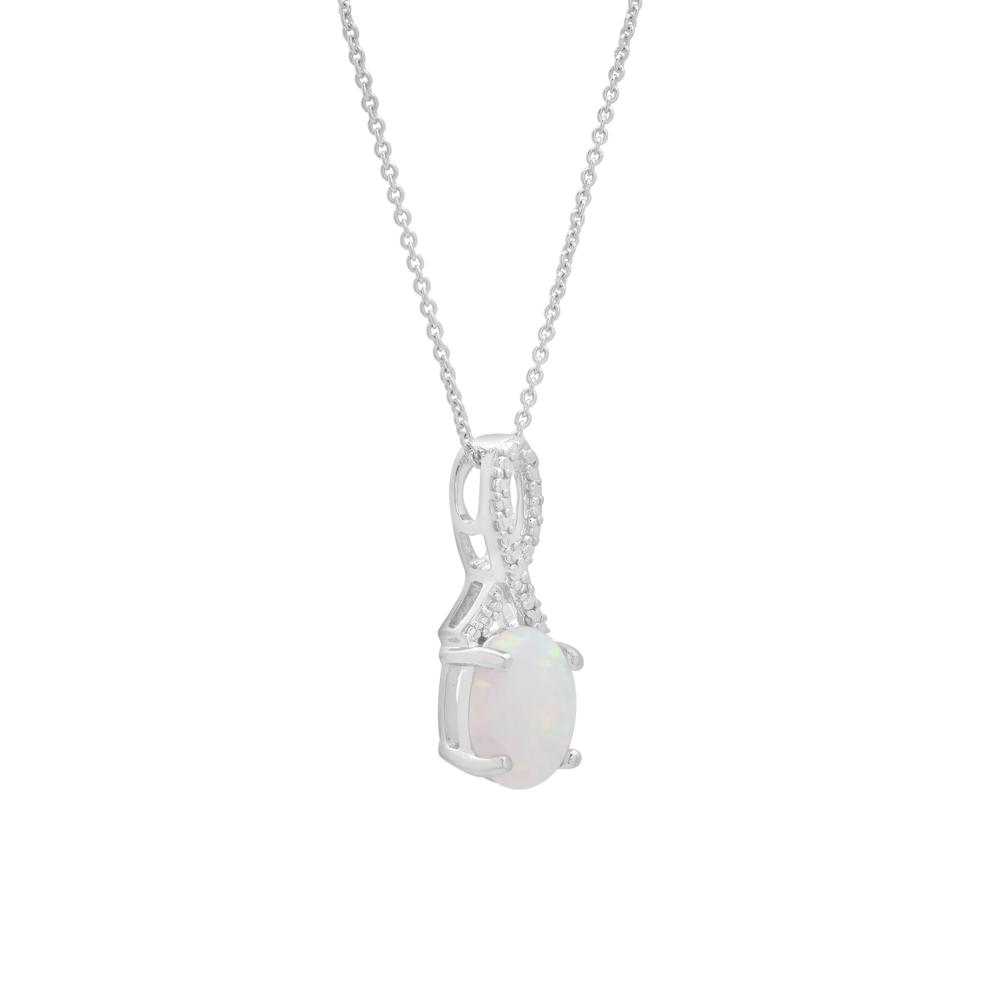 Lab-Created Opal and Diamond Accent Pendant &amp; Earrings Boxed Set in Sterling Silver – Image 6 of 6