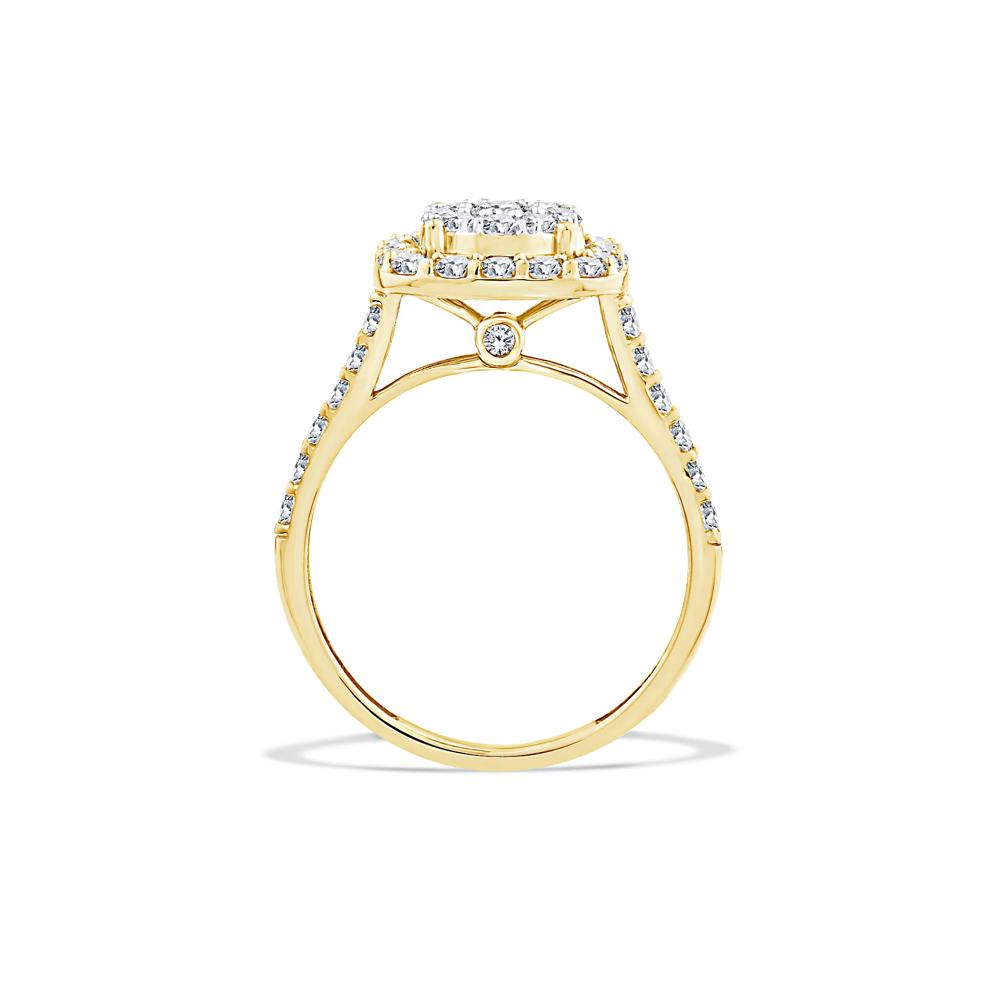 Diamond Cushion Halo Center Composite Engagement Set in 10K Yellow Gold (1 1/4 ct. tw.) – Image 2 of 6