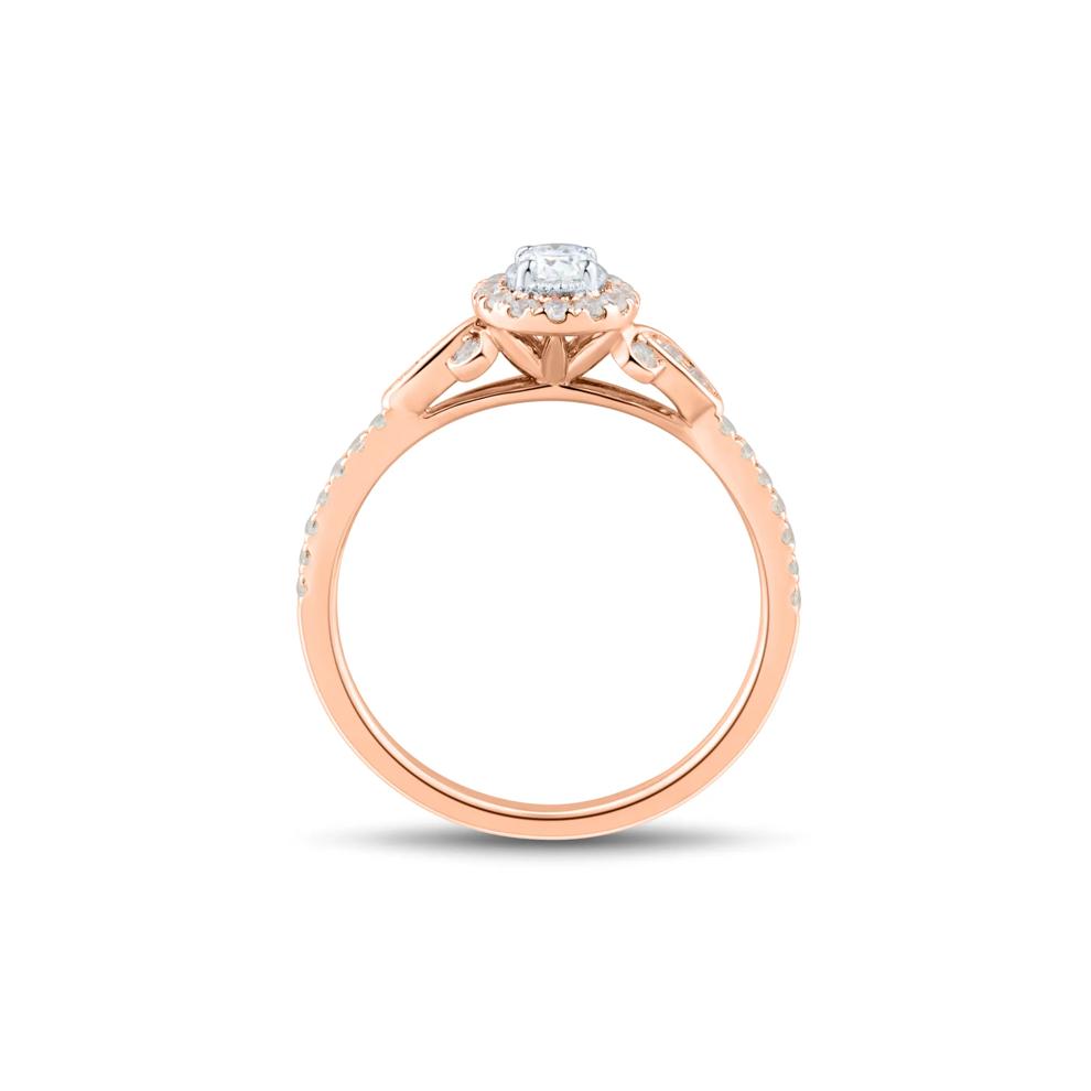 Oval Diamond Halo Engagement Ring in 14K Rose Gold (1/2 ct. tw.) – Image 2 of 3