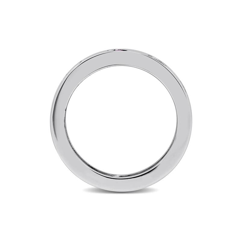 Heart-Shaped Lab-Created Ruby Eternity Band in Sterling Silver – Image 2 of 7