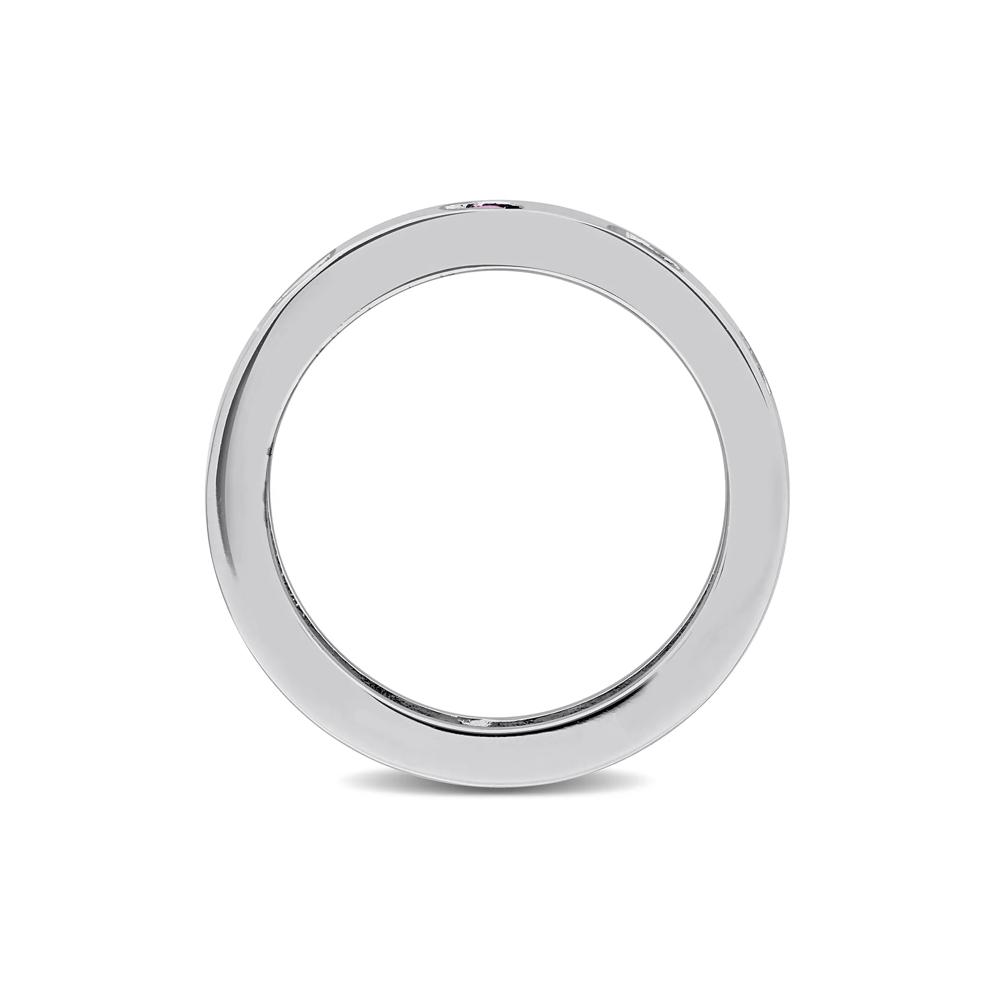 Heart-Shaped Lab-Created Ruby Eternity Band in Sterling Silver – Image 2 of 7