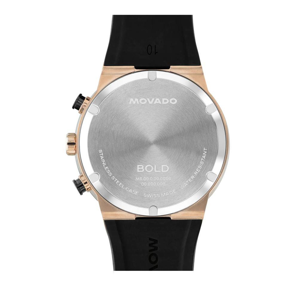 Men's Bold Fusion Watch in Black Silicone and Gold-Tone Stainless Steel, 44MM – Image 3 of 3