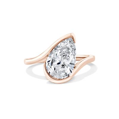 Lab Grown Diamond Pear-Shaped Solitaire Engagement Ring in 14K Rose Gold (3 ct.)