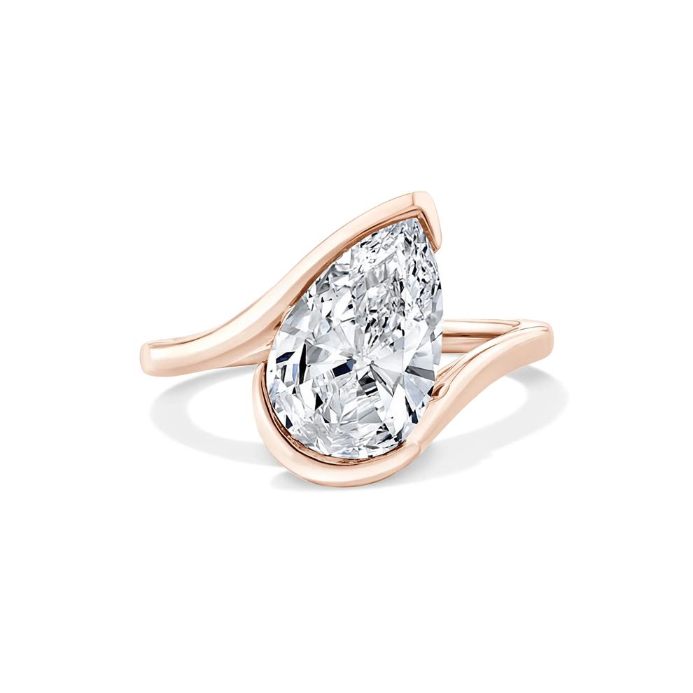 Lab Grown Diamond Pear-Shaped Solitaire Engagement Ring in 14K Rose Gold (3 ct.) – Image 1 of 4