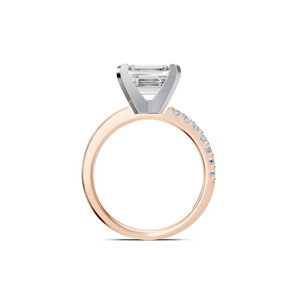 Lab Grown Diamond Semi-Mount Engagement Ring in 14K Rose &amp; White Gold (Setting Only) – Image 3 of 6