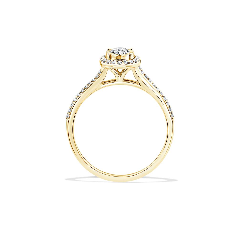 Lab Grown Diamond Oval Illusion Split-Shank Promise Ring in 10K Yellow Gold (1/2 ct. tw.) – Image 2 of 4
