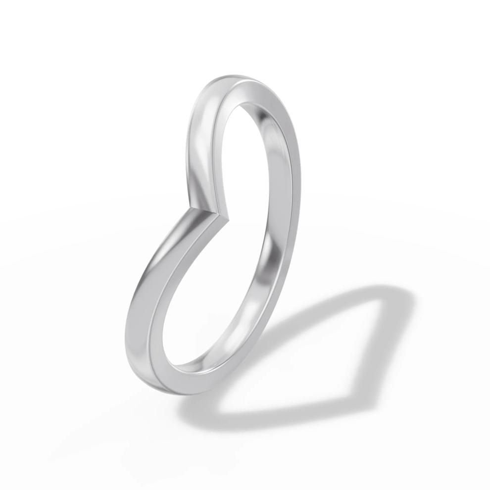 Chevron Band in 14K White Gold – Image 4 of 4