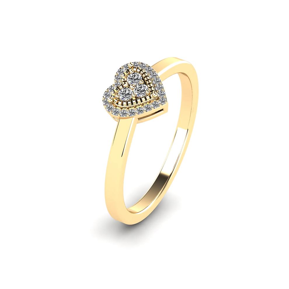 Diamond Halo Heart Ring in 14K Yellow Gold (1/8 ct. tw.) – Image 4 of 4