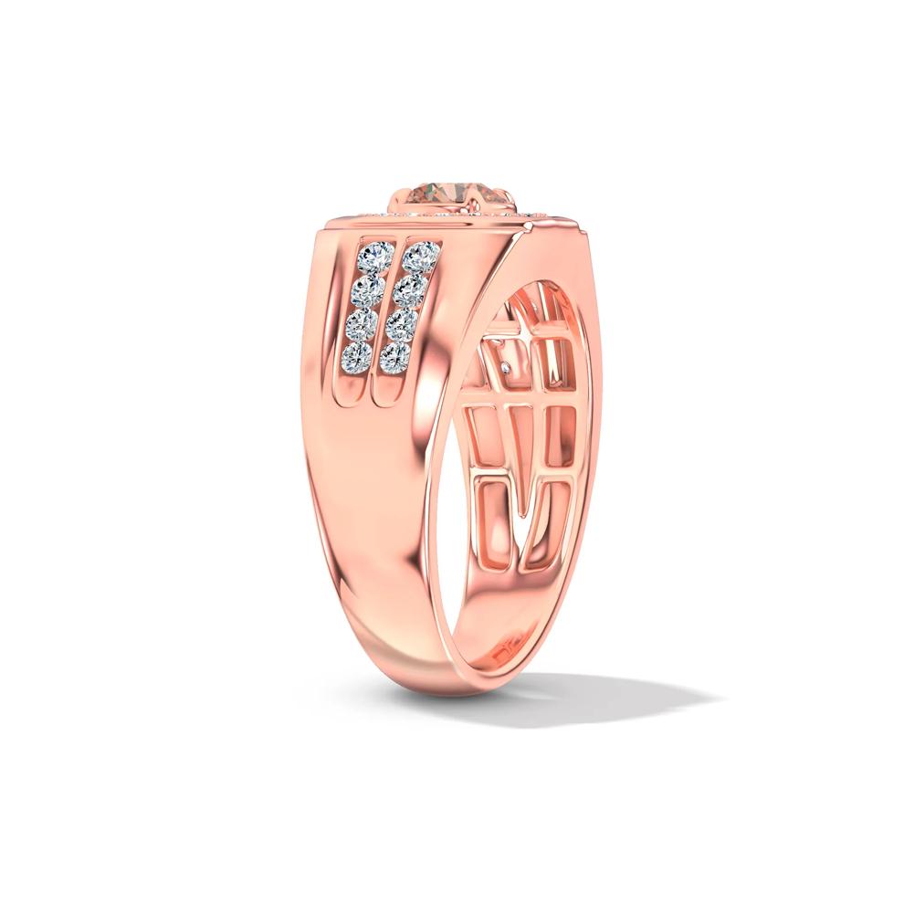 Men's Lab Grown Diamond Oval Brown Ring in 10K Rose Gold (1 ct. tw.) – Image 3 of 4