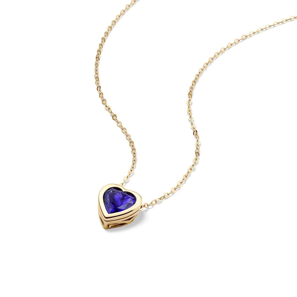 Amethyst Heart Shaped Necklace in 10K Yellow Gold – Image 4 of 4