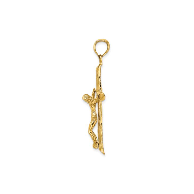 Textured Crucifix Pendant in 14K Yellow Gold – Image 2 of 3