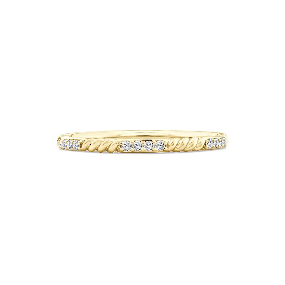 Diamond Twist Stack Band in 10K Yellow Gold (1/10 ct. tw.) – Image 1 of 4