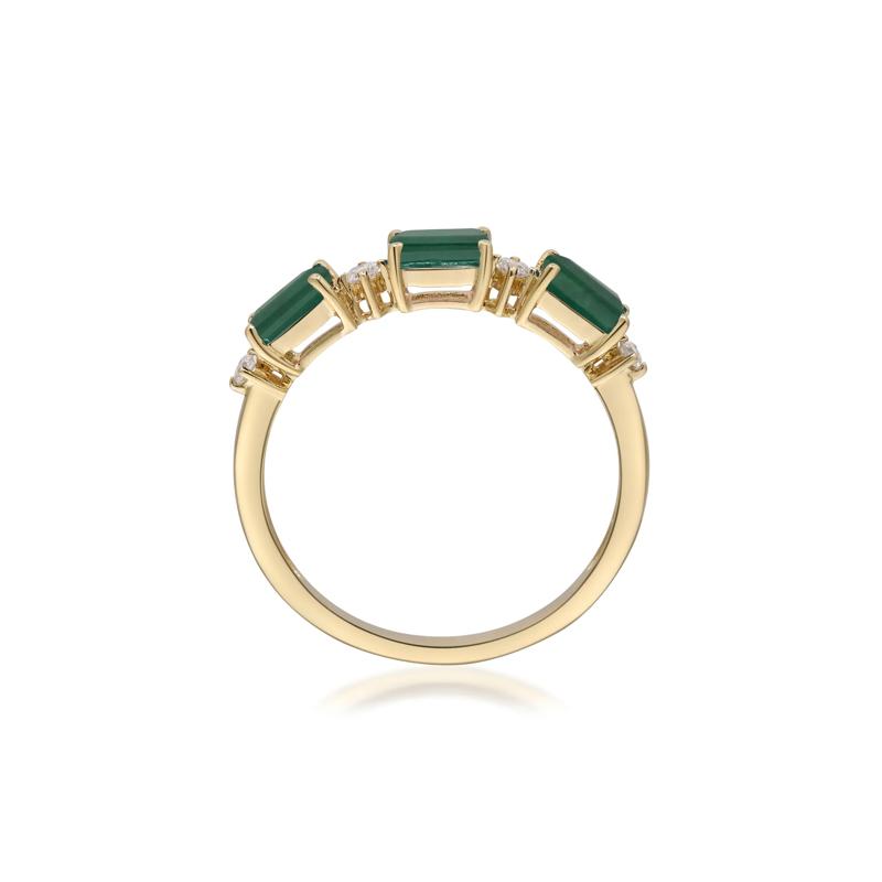 Emerald and Diamond Accent Ring in 10K Yellow Gold – Image 2 of 5