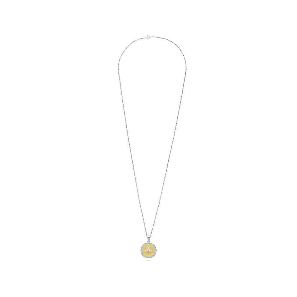 Men's Diamond Starburst Medallion Pendant Necklace in Vermeil (1/4 ct. tw.) – Image 3 of 4
