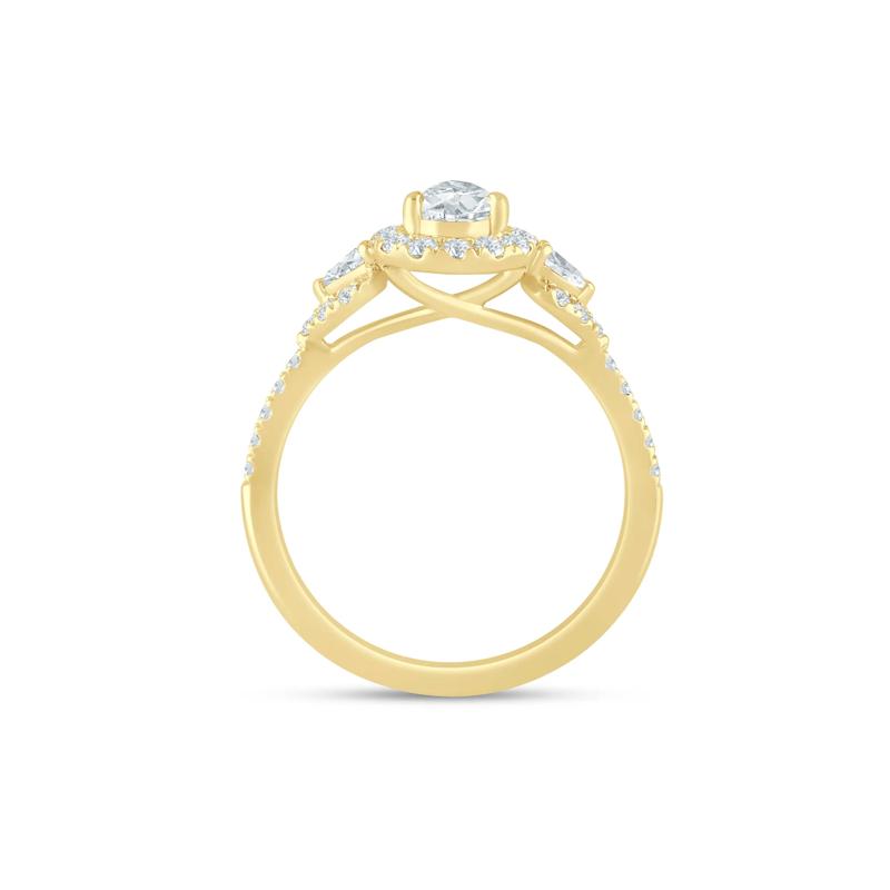 Lab Grown Diamond Pear Engagement Ring in 14K Yellow Gold &#40;1 ct. tw.&#41; – Image 2 of 3