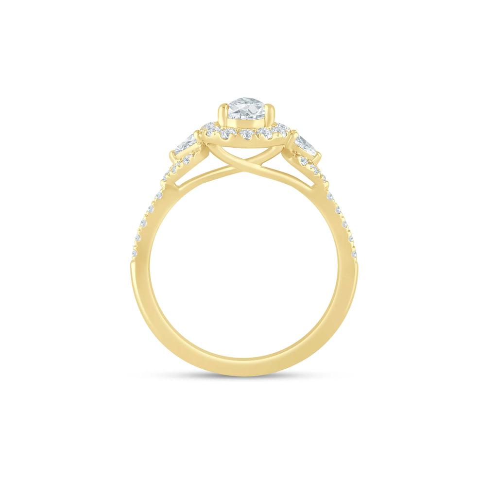 Lab Grown Diamond Pear Engagement Ring in 14K Yellow Gold (1 ct. tw.) – Image 2 of 3