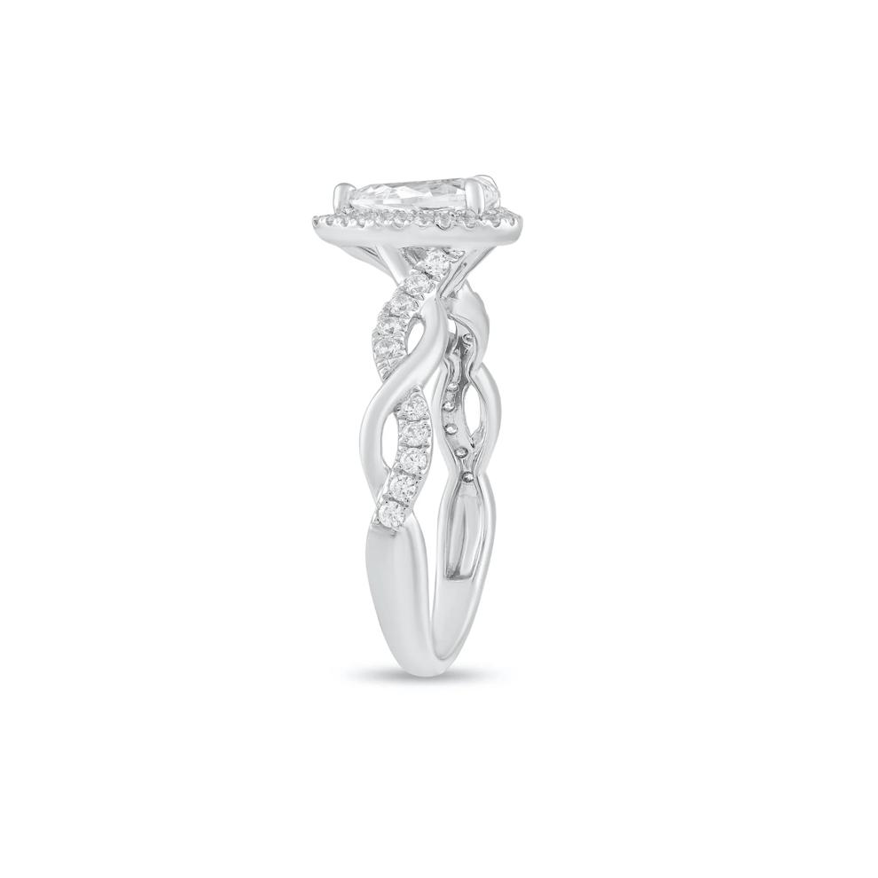 Diamond Pear-Shaped Center Halo Engagement Ring in Platinum (1 ct. tw.) – Image 3 of 4