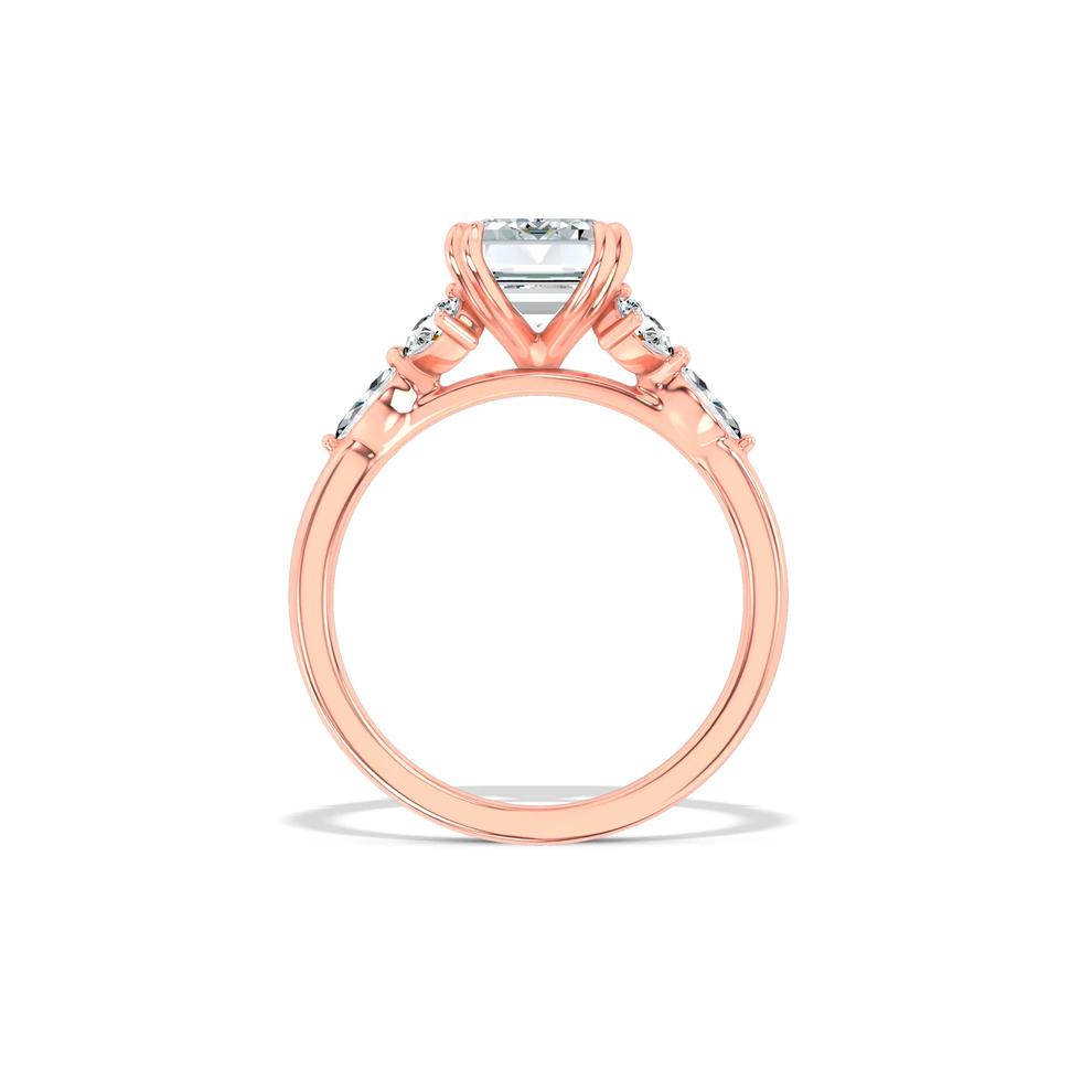Lab Grown Diamond Emerald-Cut Center Engagement Ring in 14K Rose Gold (3 3/8 ct. tw.) – Image 2 of 4