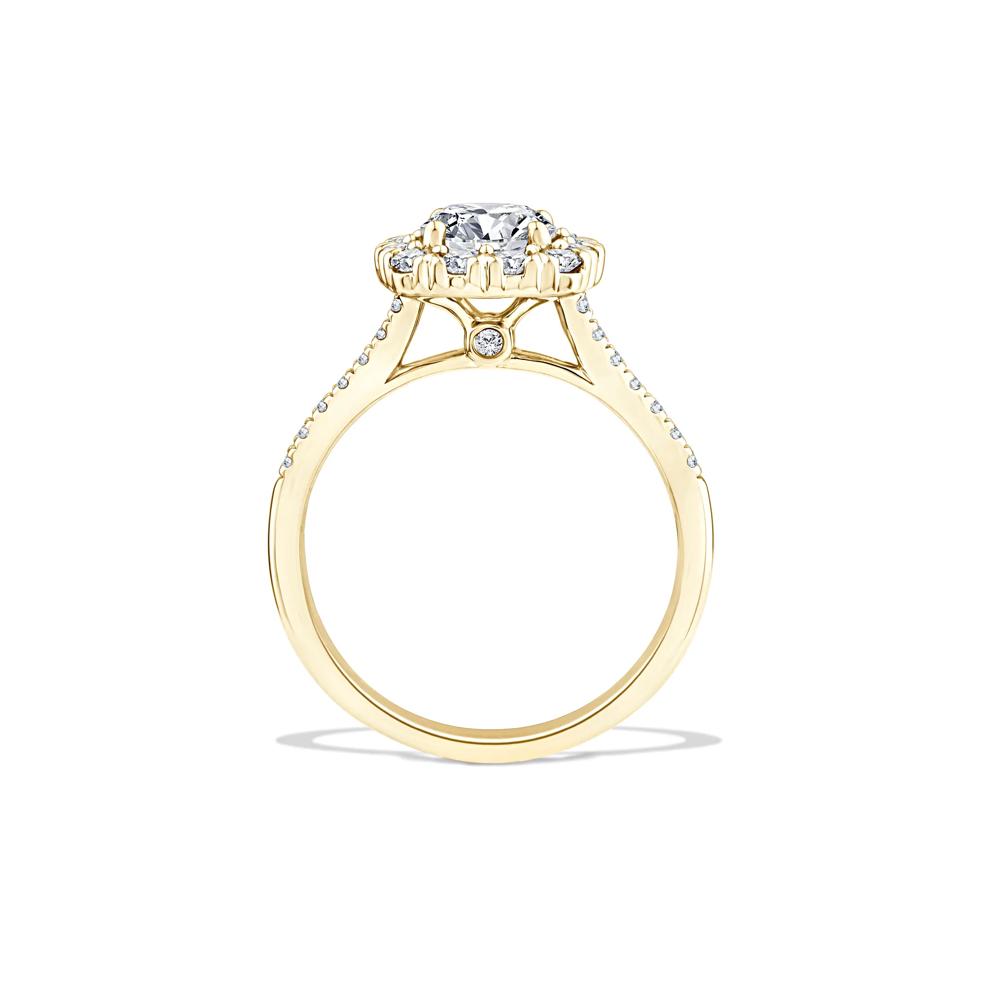 Lab Grown Diamond Halo Engagement Ring in 10K Yellow Gold (1 1/2 ct. tw.) – Image 2 of 4