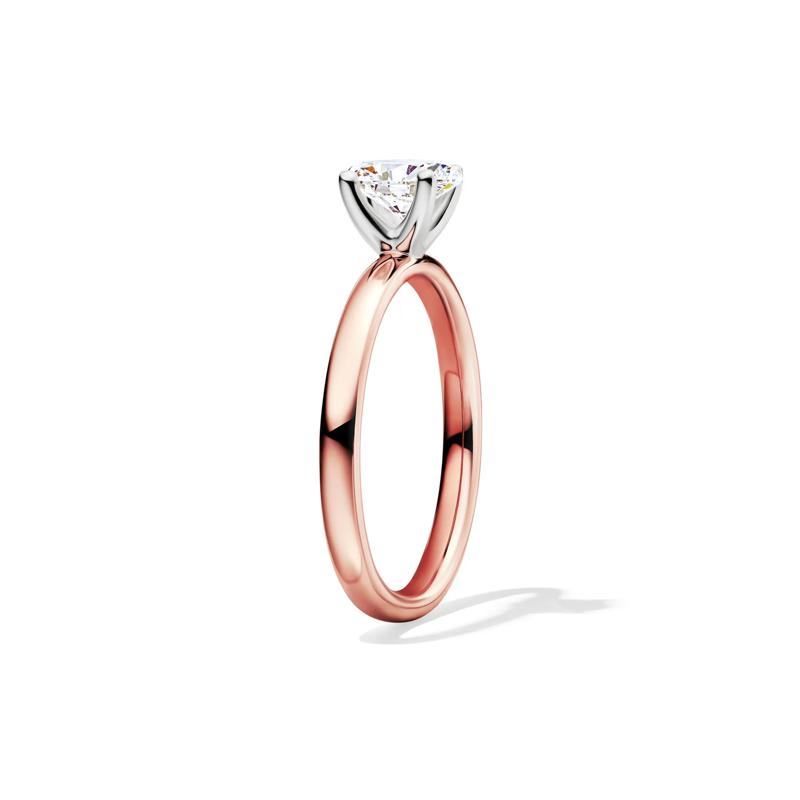 Diamond Oval Solitaire Engagement Ring in 14K Rose Gold &#40;3/4 ct.&#41; – Image 3 of 5