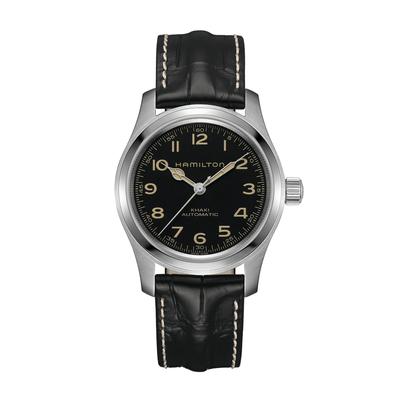 Men's Khaki Field Murph Boxset with Black Leather Strap & Stainless Steel Bracelet