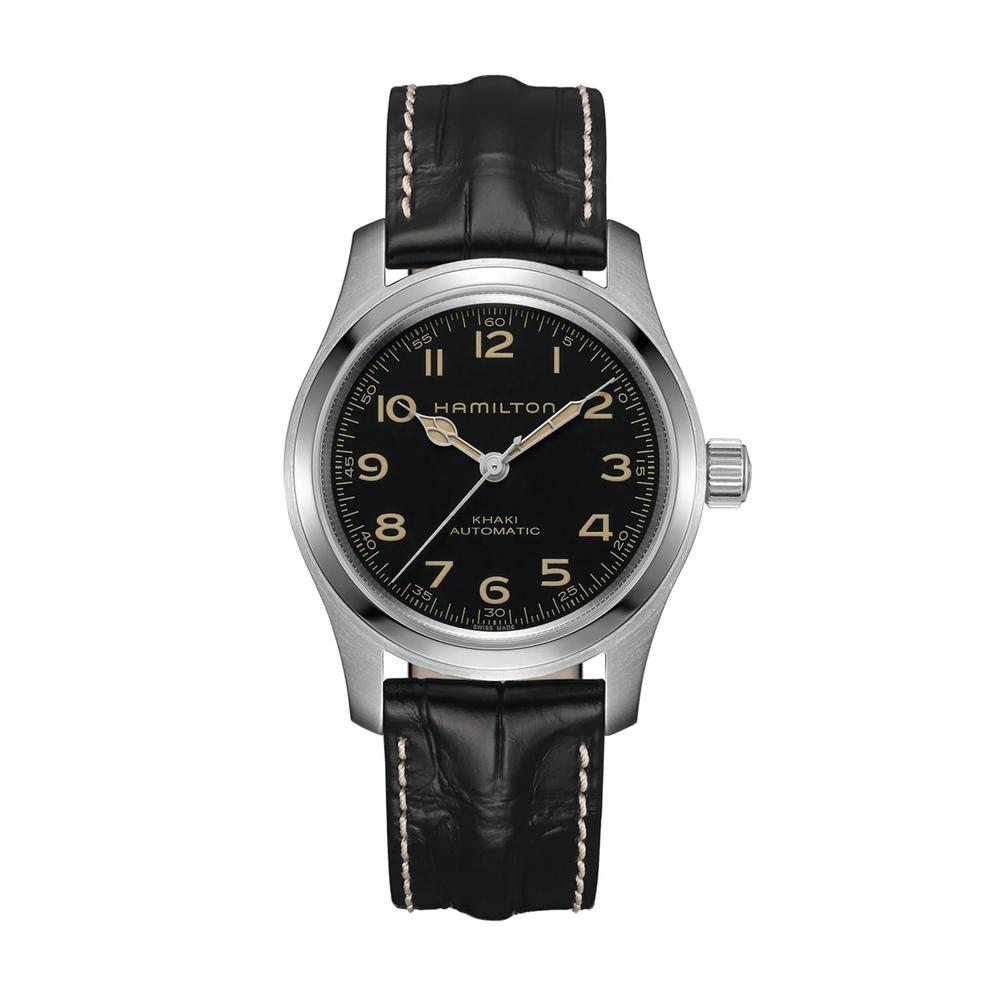 Men's Khaki Field Murph Boxset with Black Leather Strap &amp; Stainless Steel Bracelet – Image 1 of 4