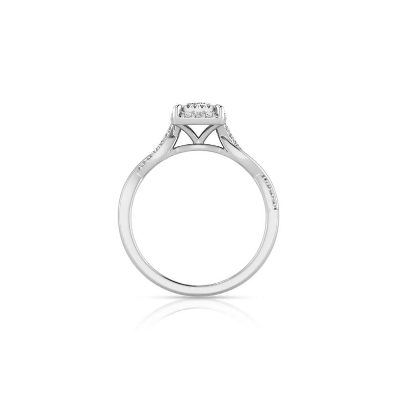 Lab Grown Diamond Emerald-Cut Twist Shank Promise Ring in 10K White Gold &#40;1/2 ct. tw.&#41; – Image 2 of 3