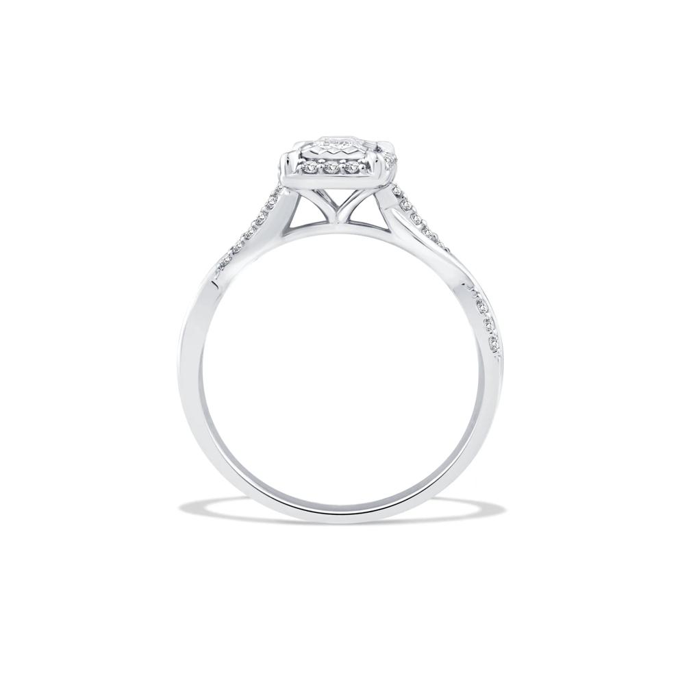 Lab Grown Diamond Emerald-Cut Twist Shank Promise Ring in 10K White Gold (1/2 ct. tw.) – Image 2 of 4