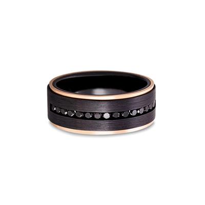 Men’s Black Diamond Wedding Band in Black Zirconium, 9mm (5/8 ct.tw.)