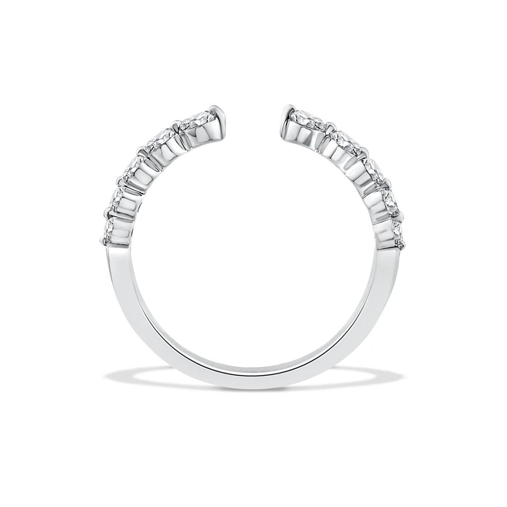 Lab Grown Diamond Round Open Cuff Anniversary Band in 14K White Gold (1/2 ct. tw.) – Image 2 of 4