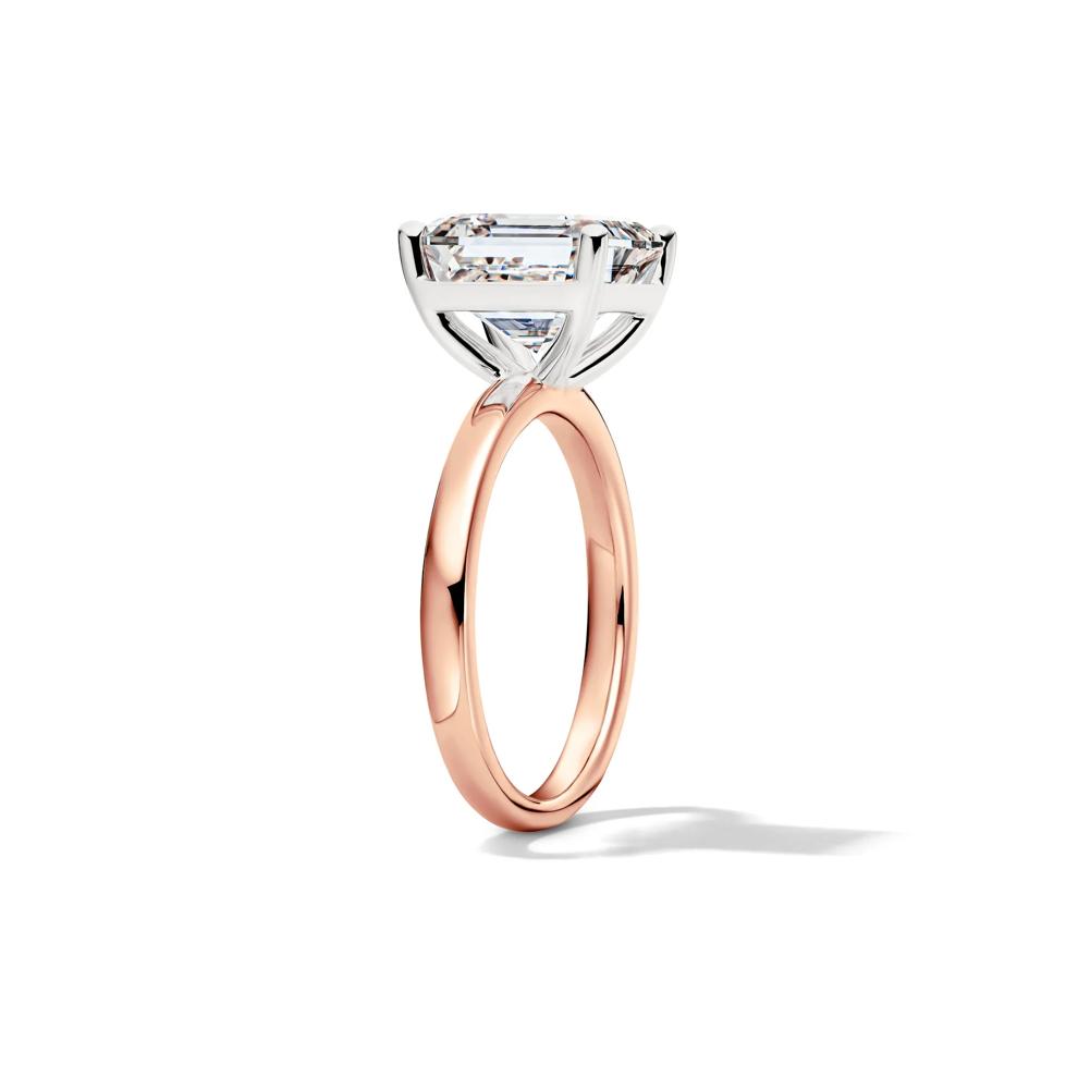 Lab Grown Diamond Asscher-Cut Solitaire Engagement Ring in 14K Rose &amp; White Gold (5 ct.) – Image 3 of 4