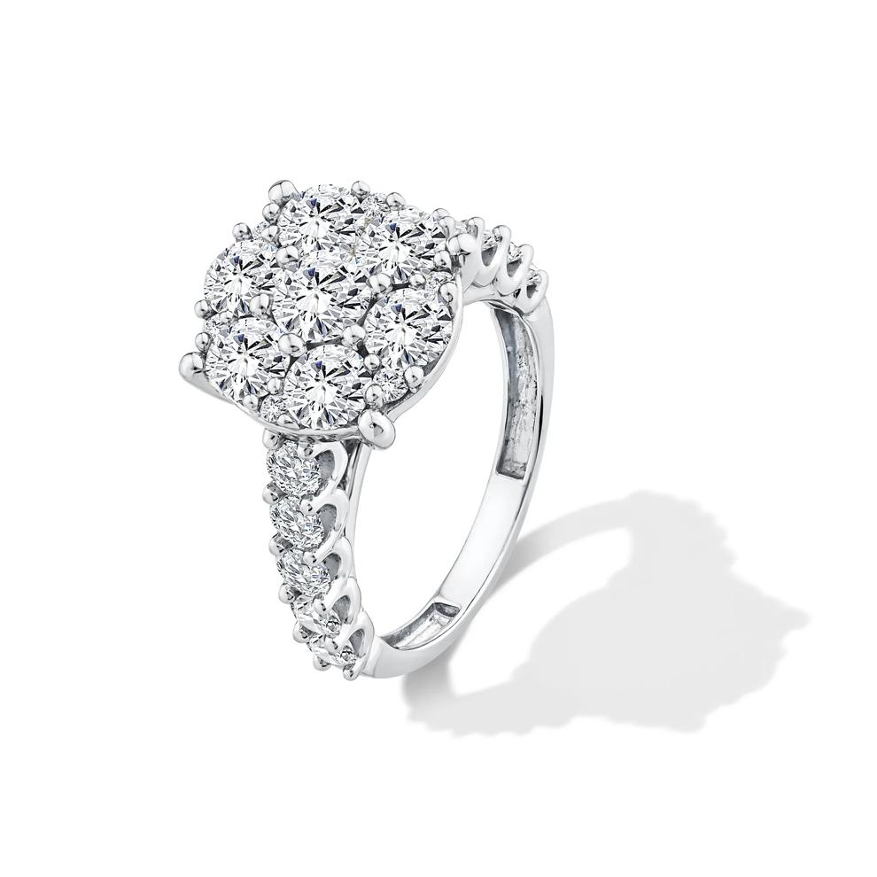 Lab Grown Diamond Round Composite Engagement Set in 10K White Gold (5 ct. tw.) – Image 4 of 5