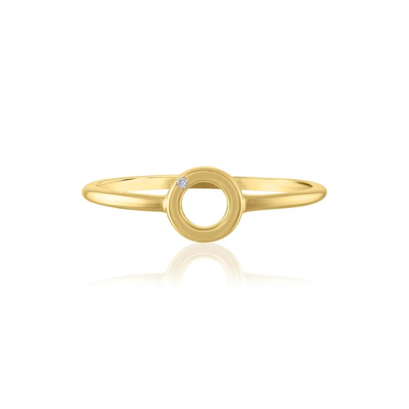 Diamond Accent Circle Ring in 14K Yellow Gold – Image 1 of 3
