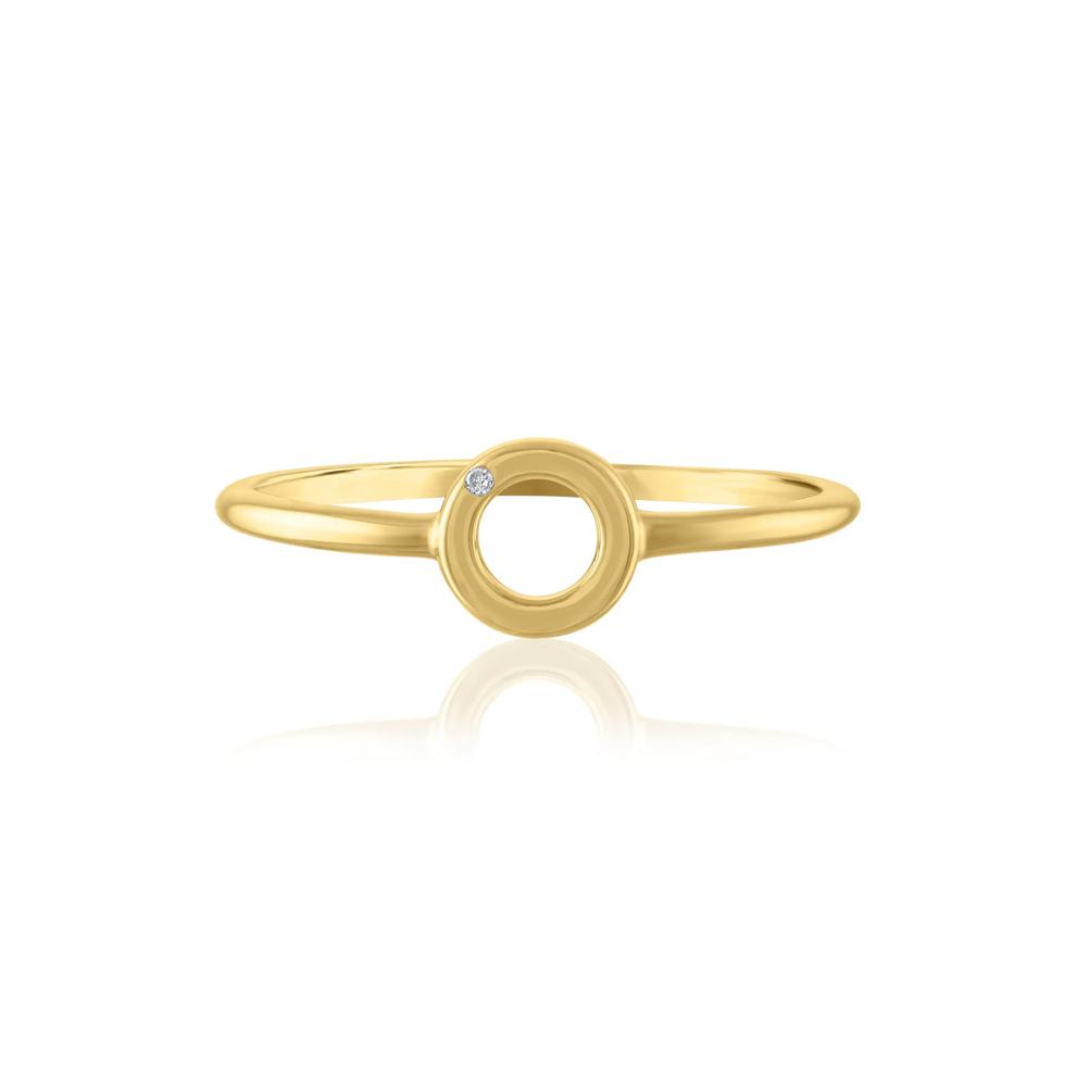 Diamond Accent Circle Ring in 14K Yellow Gold – Image 1 of 3