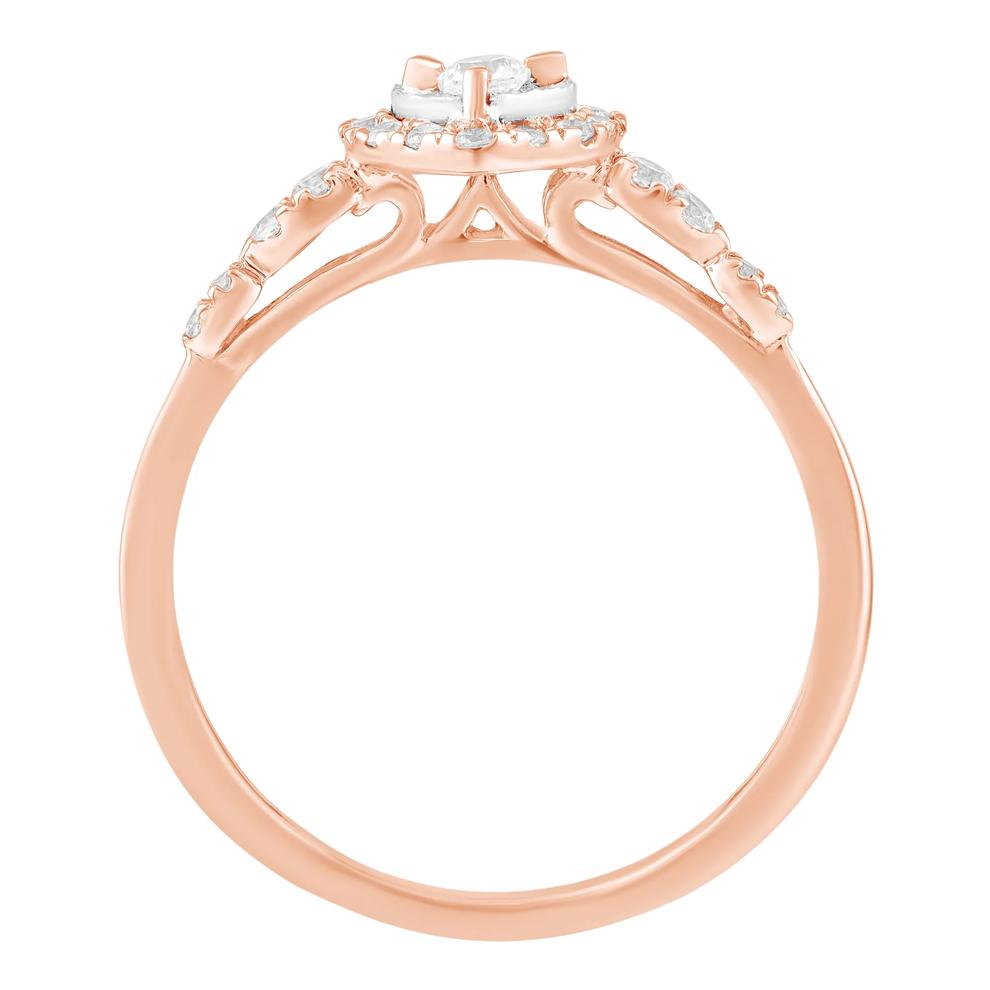 Heart Diamond Promise Ring in 10K Rose Gold (1/4 ct. tw.) – Image 2 of 3