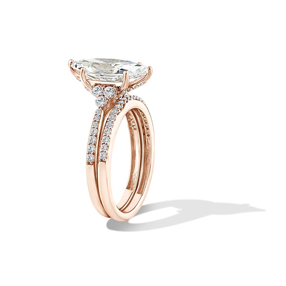 Lab Grown Diamond Marquise Engagement Set in 14K Rose Gold (3 ct. tw.) – Image 3 of 6