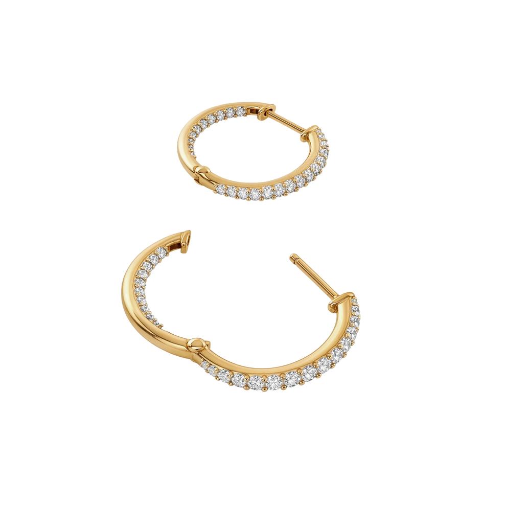 Diamond Graduated Inside-Out Hoop Earrings in 10K Yellow Gold (1/2 ct. tw.) – Image 2 of 2